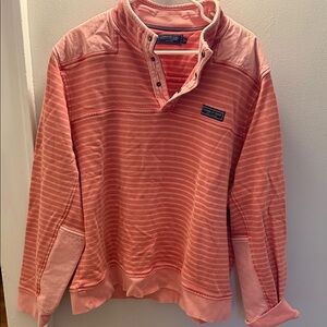 Vineyard Vines Coral Striped Sweatshirt